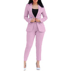 Women's Tailored Two-Piece Blazer with Slim-Fit Trousers in Business Style Fashion Glam