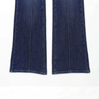 Women's wide high-waist jeans with patch pockets and crease Fashion Glam