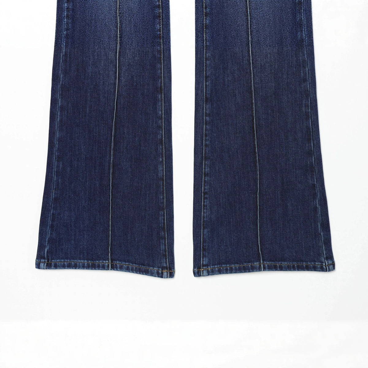 Women's wide high-waist jeans with patch pockets and crease Fashion Glam