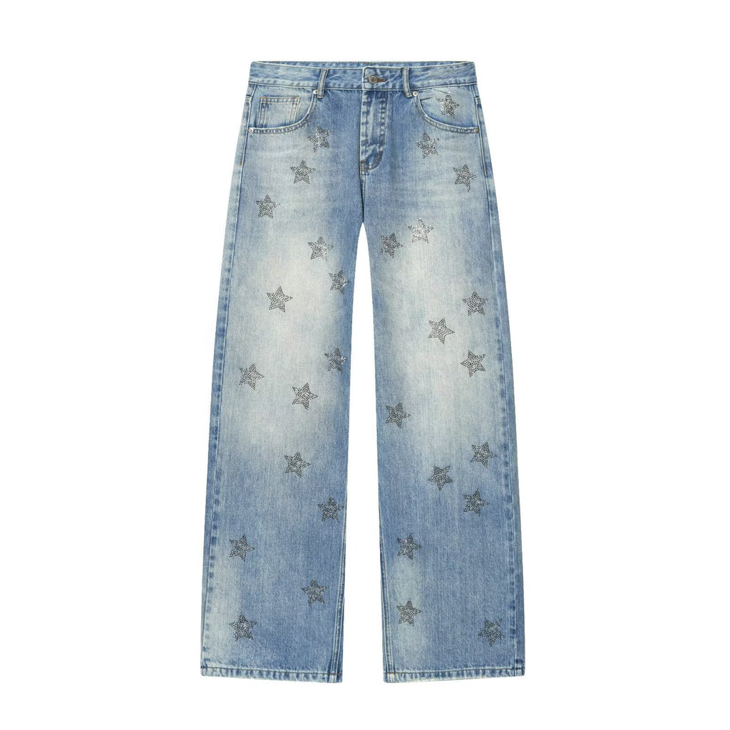 Women’s high-waisted jeans with wide leg and used wash Fashion Glam