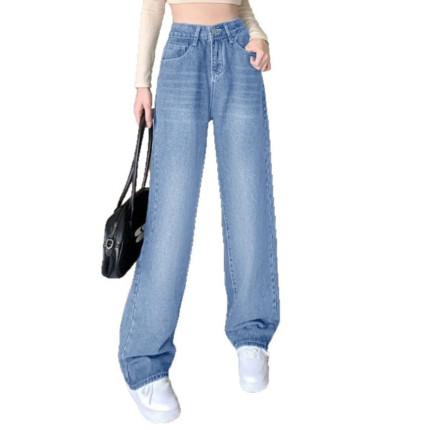 Women's wide High-Waist Baggy jeans with straight leg Fashion Glam