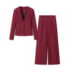 Women's tailored blazer with deep V-neck and contoured princess seam Fashion Glam