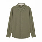 Men's Lightweight Oversized Linen Shirt with Kent Collar and Rounded Hem Fashion Glam