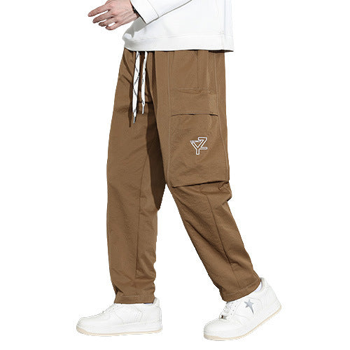 Men's loose-fitting cargo joggers with large flap pocket and drawstring Fashion Glam