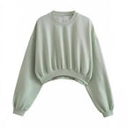 Women's short-cut oversized sweatshirt with dropt shoulders and elastic hem Fashion Glam