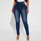 Women High-Waist Skinny Jeans with shaping stretch and slim leg Fashion Glam