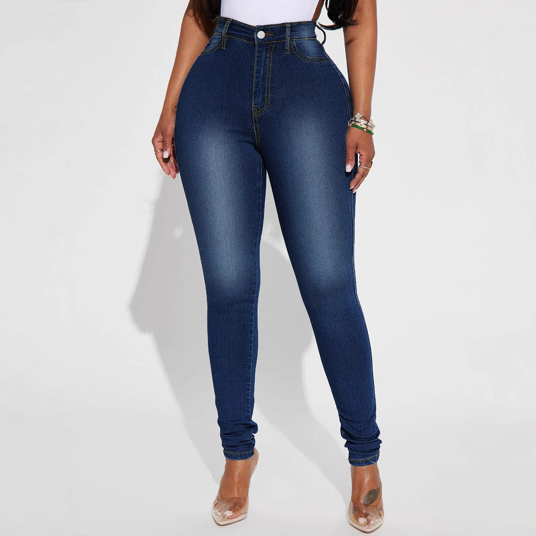 Women High-Waist Skinny Jeans with shaping stretch and slim leg Fashion Glam