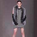 Ladies sleeveless faux fur vest with voluminous faux fur collar and tailored fit Fashion Glam