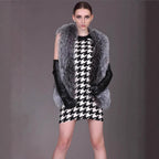 Ladies sleeveless faux fur vest with voluminous faux fur collar and tailored fit Fashion Glam
