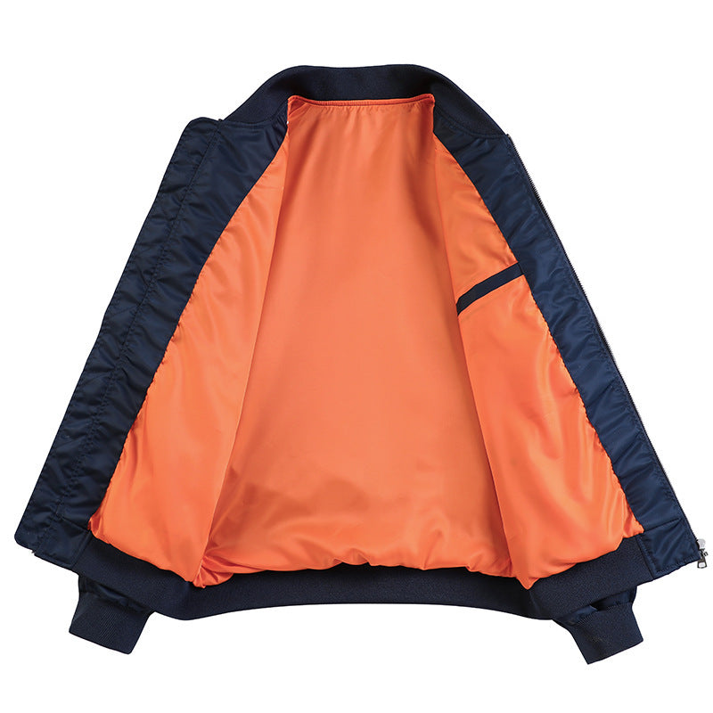 Men's Lightweight Flight Bomber Jacket with Water-Repellent Shell and Contrast Lining Fashion Glam