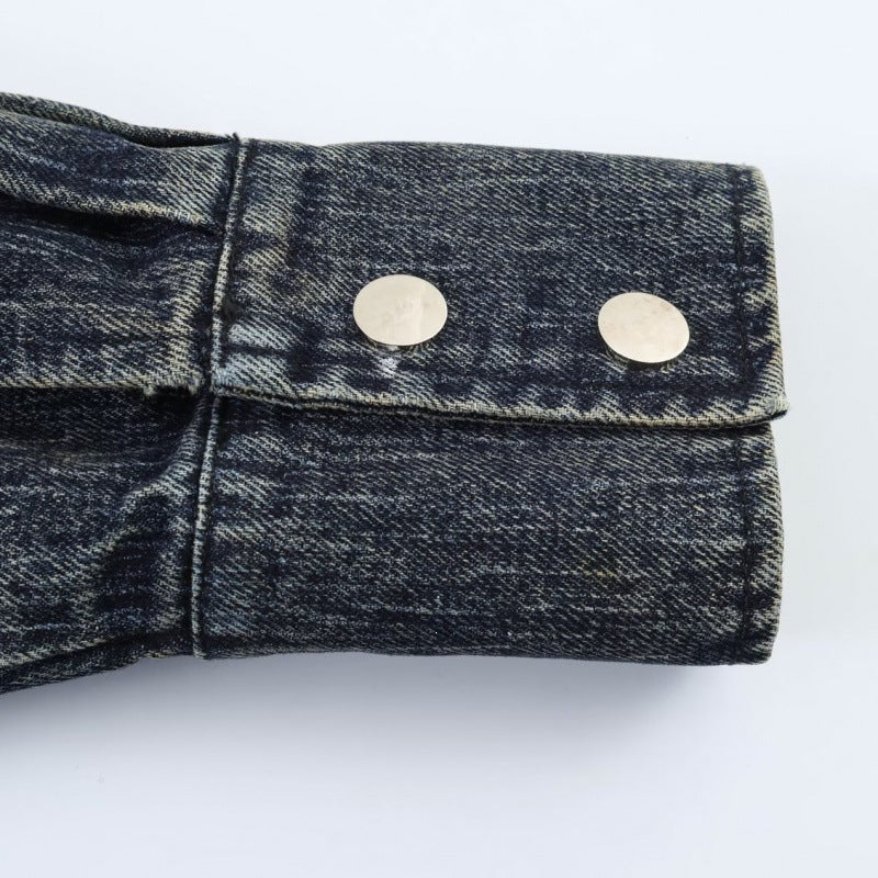 Women oversized cropped jeans jacket with wide collar Fashion Glam