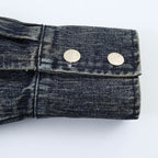 Women oversized cropped jeans jacket with wide collar Fashion Glam