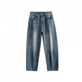 Men's relaxed fit jeans with high waist and used fade Fashion Glam