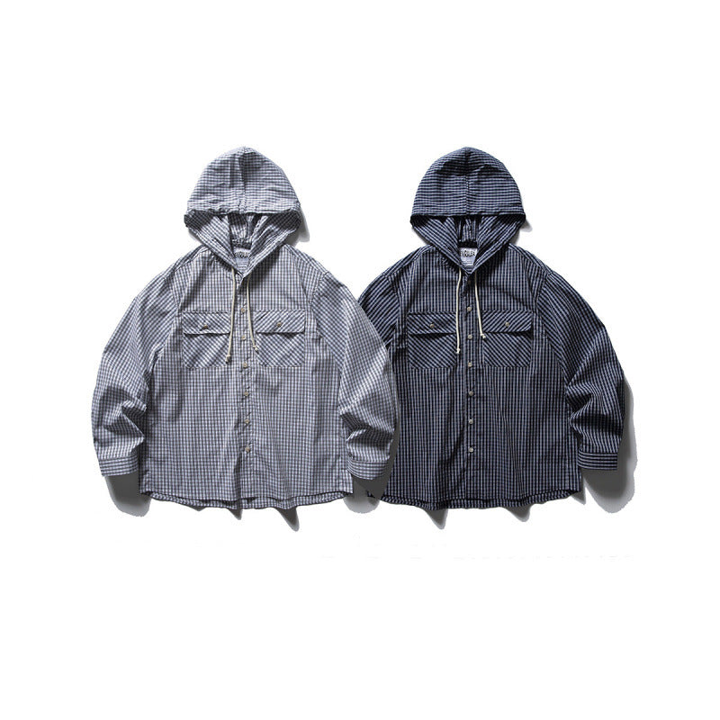 Unisex Oversized Hoodie Overshirt made of cotton blend with chest flaps and continuous button placket Fashion Glam