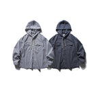 Unisex Oversized Hoodie Overshirt made of cotton blend with chest flaps and continuous button placket Fashion Glam