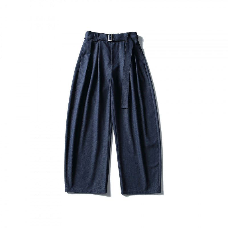 Ladies balloon pants with wide leg, high waistband and tie belt Fashion Glam