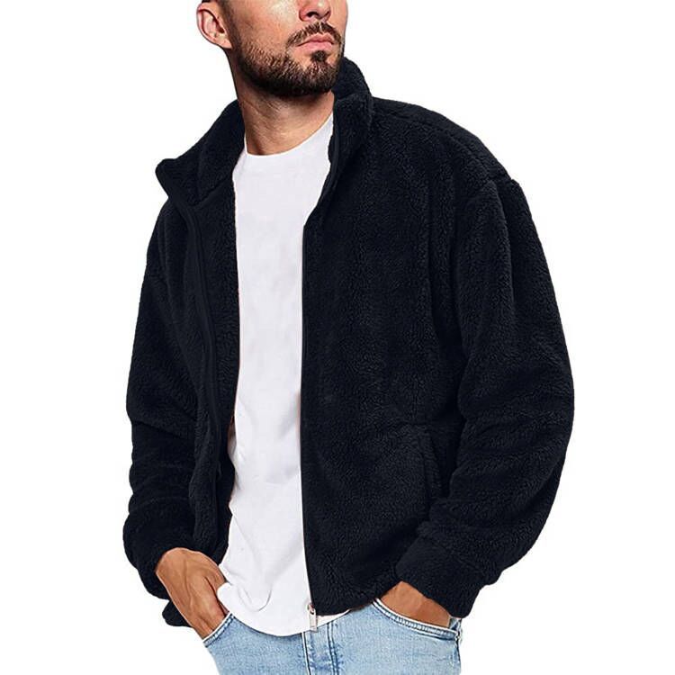 Men's fleece jacket with soft lining and practical pockets Fashion Glam