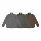 Unisex Oversize shirt with short stand-up collar, continuous button placket and textured weave structure Fashion Glam