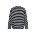 Unisex Maritime Striped Knit Shirt with Loose Fit and Round Neck Fashion Glam