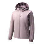 Women's lightweight waterproof softshell jacket with hood and chest zipper pocket Fashion Glam