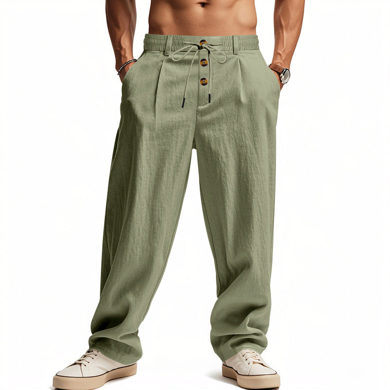 Men's Linen Pants with Breathable & Adjustable Drawstring | Fashion Glam V2