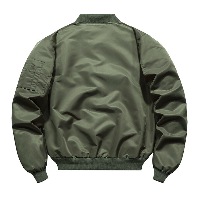 Men's Lightweight Flight Bomber Jacket with Water-Repellent Shell and Contrast Lining Fashion Glam