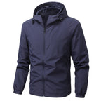 Men's Lightweight Windproof Hooded Outdoor Jacket with Full Zipper and Elastic Cuffs Fashion Glam