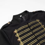 Ladies short parade jacket in uniform style with decorative cords and flap pockets Fashion Glam