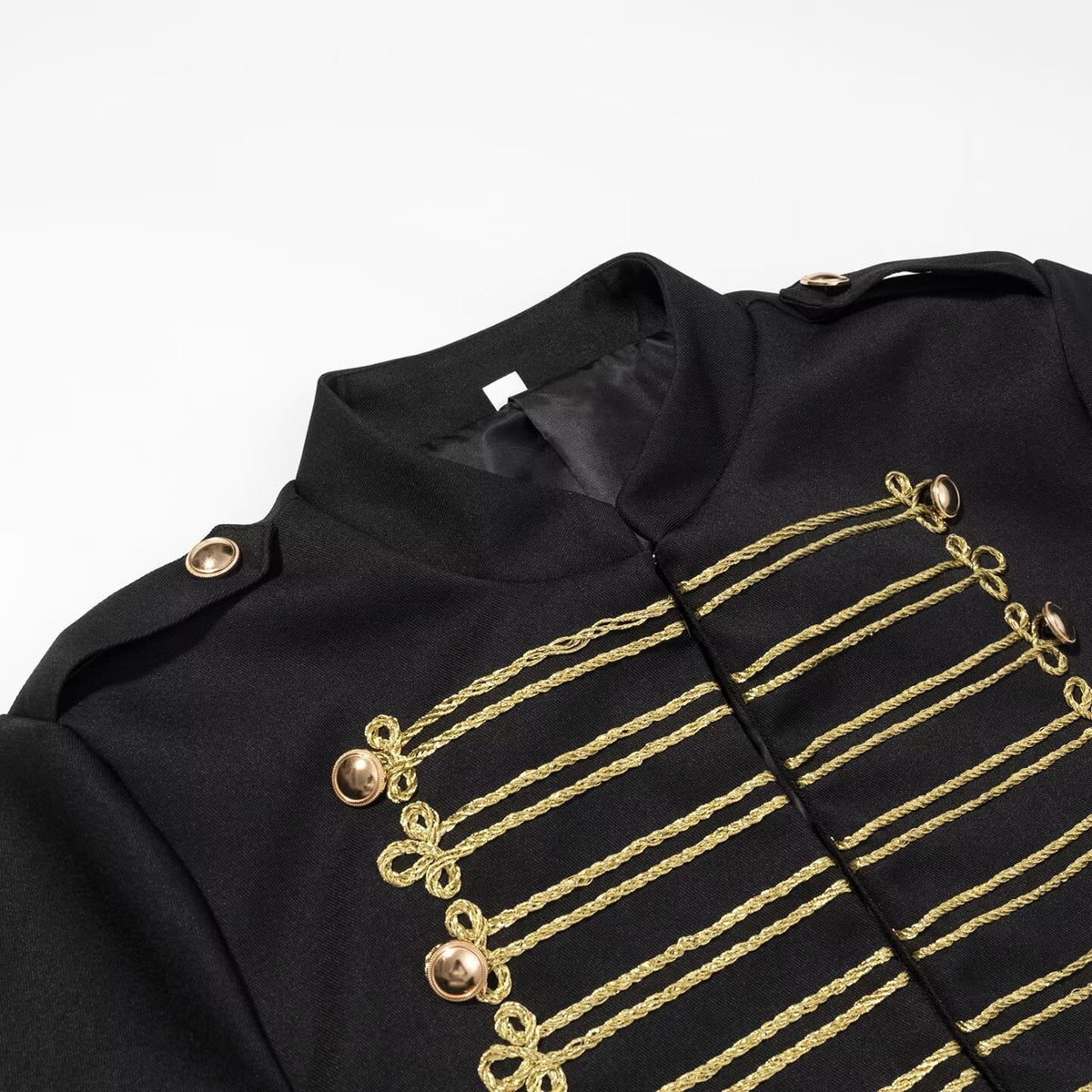 Ladies short parade jacket in uniform style with decorative cords and flap pockets Fashion Glam