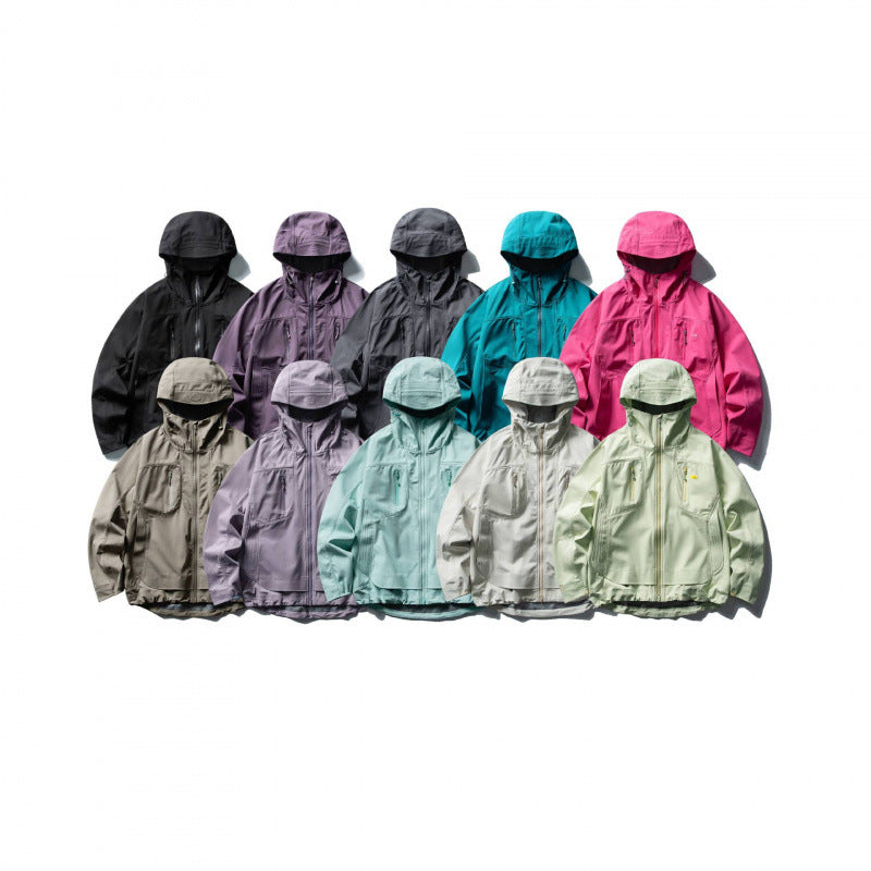 Unisex Lightweight Softshell Outdoor Jacket with Adjustable Hood, Water-Repellent Membrane, and Ergonomic Breast Pockets Fashion Glam