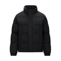 Men's Padded Quilted Jacket with High Stand-Up Collar and Concealed Zip Fashion Glam