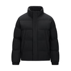 Men's Padded Quilted Jacket with High Stand-Up Collar and Concealed Zip Fashion Glam