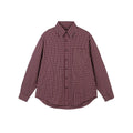Men's Oversize Checkered Shirt with Rounded Hem and Diagonal Breast Pocket Detail Fashion Glam