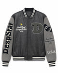 Men's varsity bomber jacket in college style made of faux leather with appliqués Fashion Glam