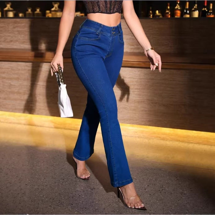 Women Sculpting High-Waist Bootcut Jeans with Sculpting Stretch Waistband Fashion Glam