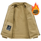 Men's lightweight transitional jacket with fleece lining and stand-up collar Fashion Glam