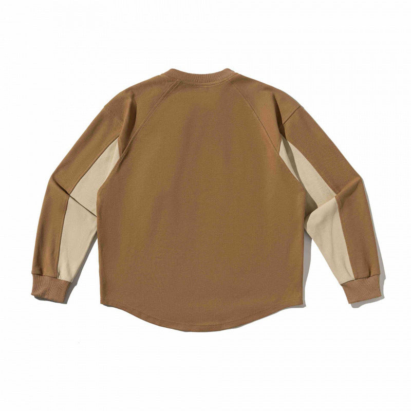 Unisex Oversize Sweatshirt with raglan sleeves, two-tone inserts and utility chest pocket Fashion Glam