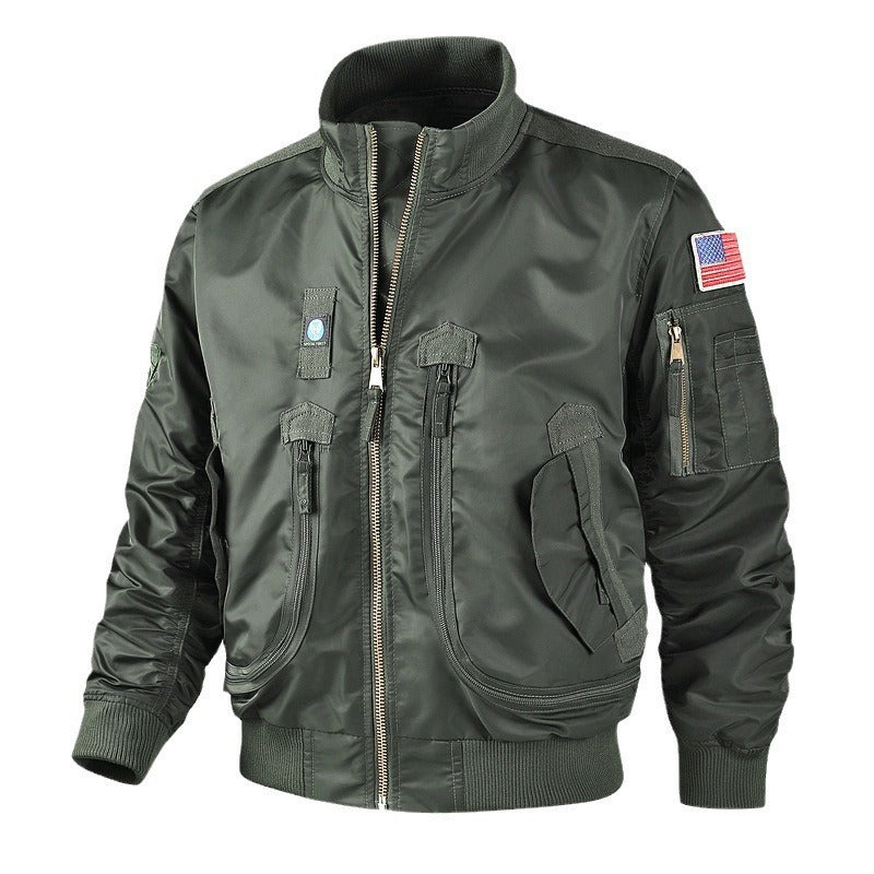 Men's bomber jacket pilot style lightly padded with two-way zipper and arm pocket Fashion Glam