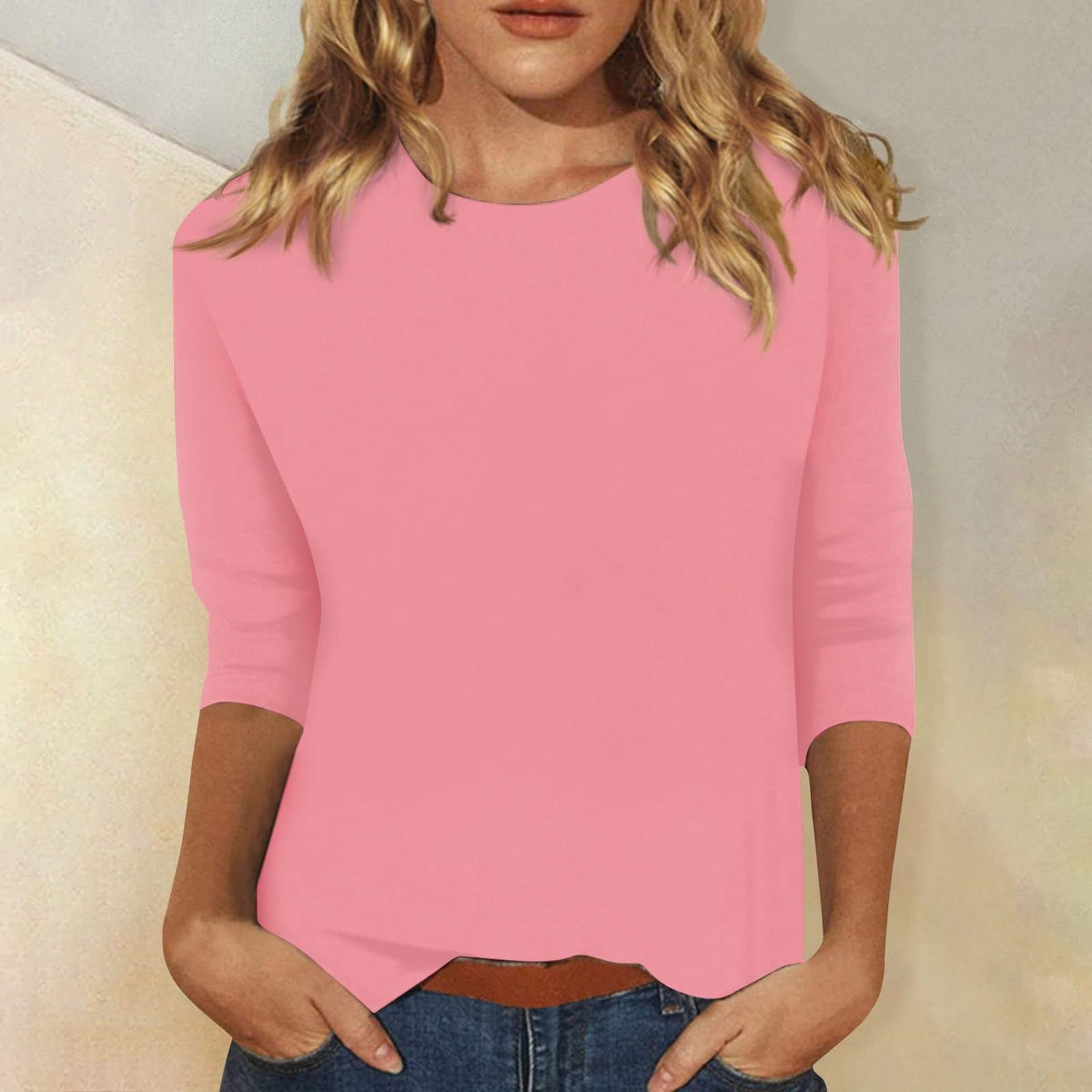 Women's Loose Cotton Shirt with 3/4 Sleeves Fashion Glam
