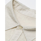 Men's Casual Long Sleeve Relaxed Fit Leisure Shirt made of Linen-Cotton Mix with Chest Pocket Fashion Glam
