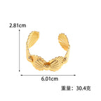 Ladies Open Bangle with Artistic Coral Pattern Fashion Glam