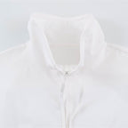 Women's lightweight adjustable windbreaker with stand-up collar, drawstring, and balloon sleeves Fashion Glam
