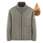 Men's Insulating Zip Fleece Jacket with High Collar and Soft Teddy Lining Fashion Glam