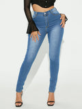 Women High-Waist Skinny Jeans with shaping stretch and slim leg Fashion Glam