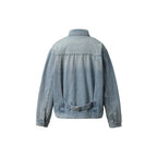 Men's oversized denim jacket in vintage look with slight used effect and chest pockets Fashion Glam