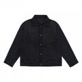 Unisex Boxy Transitional Jacket with Velvet Texture, Shirt Collar and Diagonal Insert Pockets Fashion Glam
