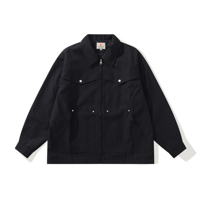 Unisex Kastige Worker-Overjacket made of canvas with full-length zipper, chest flap pocket and patch hand pockets Fashion Glam