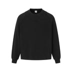 Unisex Boxy Sweatshirt with raglan sleeves, round neckline and decorative yoke Fashion Glam