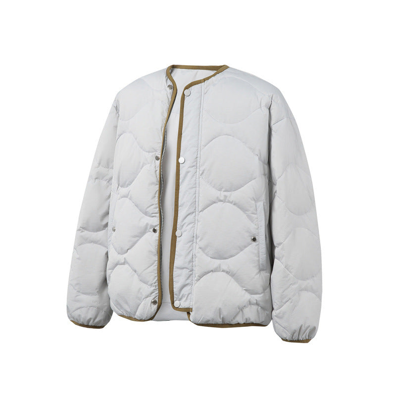 Unisex Kastig padded short jacket with circular quilting, round neckline and contrast piping Fashion Glam