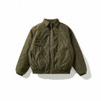 Men's lightly padded canvas field jacket with shirt collar, concealed seam detail appearance, and elastic waistband Fashion Glam